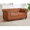 Conjunto Sofá Y Sillón Fijo Chesterfield  205x88x72 Cm Color Camel Vente-unique