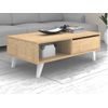 Mesa De Centro Fija Solamia  120x56x40 Cm Color Color Natural Claro Vente-unique