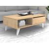 Mesa De Centro Fija Solamia  120x56x40 Cm Color Color Natural Claro Vente-unique