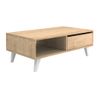 Mesa De Centro Fija Solamia  120x56x40 Cm Color Color Natural Claro Vente-unique