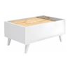 Mesa De Centro Fija Isalia 1 Cajón 90x56x40 Cm Color Color Natural Claro, Blanco Vente-unique