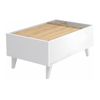 Mesa De Centro Fija Isalia 1 Cajón 90x56x40 Cm Color Color Natural Claro, Blanco Vente-unique