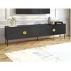 Mueble Bajo De Tv Nataniel  200x40x53.6 Cm Color Negro Vente-unique