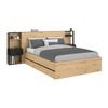 Cama Con Canapé Abatible Ludaro 2 Cajones 255.1x235.7x102.6 Cm Color Negro, Color Natural Claro Vente-unique