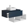 Mueble De Baño Simple Teana 1 Cajón 94x47x32 Cm Color Azul Oscuro, Blanco Vente-unique