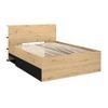 Cama Con Canapé Abatible Radani  149.8x215.3x96.6 Cm Color Negro, Color Natural Claro Vente-unique