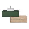 Mueble De Baño Simple Teana 2 Cajones 94x47x32 Cm Color Verde, Color Natural Claro Vente-unique