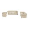 Conjunto Sofá Y Sillón Fijo Chesterfield  205x88x72 Cm Color Beige Vente-unique