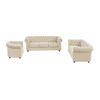 Conjunto Sofá Y Sillón Fijo Chesterfield  205x88x72 Cm Color Beige Vente-unique