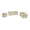 Conjunto Sofá Y Sillón Fijo Chesterfield  205x88x72 Cm Color Beige Vente-unique