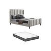 Base De Cama Casagoti  193.5x222x138.5 Cm Color Gris Claro Vente-unique