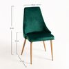 Silla Moderna Kozak De Terciopelo Verde Oscuro Con Patas De Madera De Haya Natural - Lote De 2