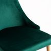 Silla Moderna Kozak De Terciopelo Verde Oscuro Con Patas De Madera De Haya Natural - Lote De 2