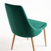 Silla Moderna Kozak De Terciopelo Verde Oscuro Con Patas De Madera De Haya Natural - Lote De 2