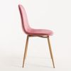 Silla Kuza De Terciopelo Rosa Con Patas De Metal Efecto Madera Natural - Lote De 2