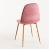 Silla Kuza De Terciopelo Rosa Con Patas De Metal Efecto Madera Natural - Lote De 2