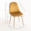 Silla Kuza De Terciopelo Amarillo Con Patas De Metal Efecto Madera Natural - Lote De 2