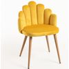 Silla Original Achille De Terciopelo Amarillo Con Patas De Metal Natural - Lote De 2