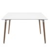 Mesa Rectangular De 140 Cm En Blanco Brillante Con Patas De Madera Natural Welly