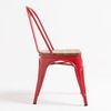 Silla Industrial Kontoir Roja Con Asiento De Pino Macizo Claro