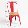 Silla Industrial Kontoir Roja Con Asiento De Pino Macizo Claro