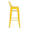 Taburete Con Respaldo De Acero Amarillo Brillante Kontoir 74 Cm