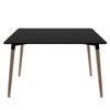 Mesa Rectangular De 120 Cm En Negro Brillante Con Patas De Madera Natural Welly