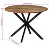 Mesa De Comedor Madera Maciza Reciclada Y Acero 110x78 Cm Marrón