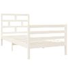 Estructura De Cama Madera Maciza Blanco Individual 90x190 Cm