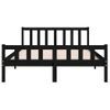 Estructura De Cama De Madera Maciza Negro 140x190 Cm