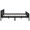 Estructura De Cama De Madera Maciza Negro 140x190 Cm