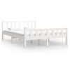 Estructura De Cama Madera Maciza Blanca 135x190 Cm