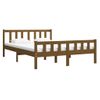 Estructura De Cama Doble Madera Maciza Marrón Miel 120x190 Cm