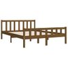 Estructura De Cama Doble Madera Maciza Marrón Miel 120x190 Cm