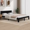 Estructura De Cama Madera Maciza De Pino Negro 140x200 Cm