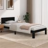 Estructura De Cama Madera Maciza De Pino Negro 90x200 Cm