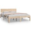 Estructura De Cama Doble Madera Maciza 135x190 Cm