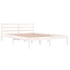 Estructura De Cama Madera Maciza De Pino Blanco 140x200 Cm