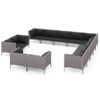 Muebles De Jardín 13 Pzas Y Cojines Ratán Sintético Gris Oscuro