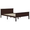 Estructura De Cama Madera Maciza Pino Marrón Oscuro 140x200 Cm