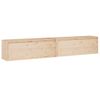 Armario De Pared 2 Uds Madera Maciza De Pino 100x30x35 Cm Marrón