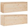 Armario De Pared 2 Uds Madera Maciza De Pino 100x30x35 Cm Marrón