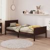 Estructura De Cama Madera Maciza De Pino Marrón Oscuro 90x200cm