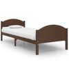 Estructura De Cama Madera Maciza Pino Marrón Oscuro 90x200 Cm