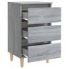 Mesita De Noche Con Patas Madera Maciza Gris Sonoma 40x35x69 Cm