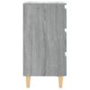 Mesita De Noche Con Patas Madera Maciza Gris Sonoma 40x35x69 Cm