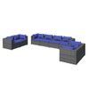 Set De Muebles De Jardín 8 Pzas Y Cojines Ratán Sintético Gris