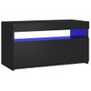 Mueble De Tv Con Luces Led Negro 75x35x40 Cm