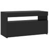 Mueble De Tv Con Luces Led Negro 75x35x40 Cm