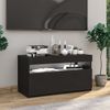 Mueble De Tv Con Luces Led Negro 75x35x40 Cm